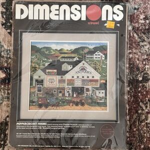 DIMENSIONS Crewel Peppercricket Farms Charles Wysocki Embroidery Kit Vintage